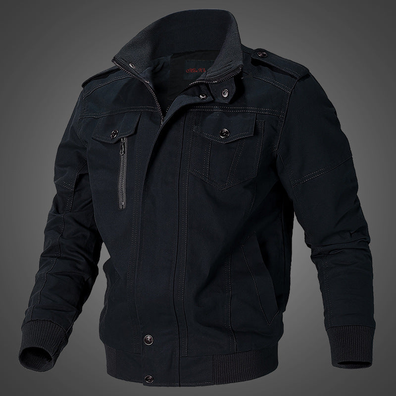 Herren lässige Übergangsjacke mit praktischen Taschen und stylischem Stehkragen Echoarchiv