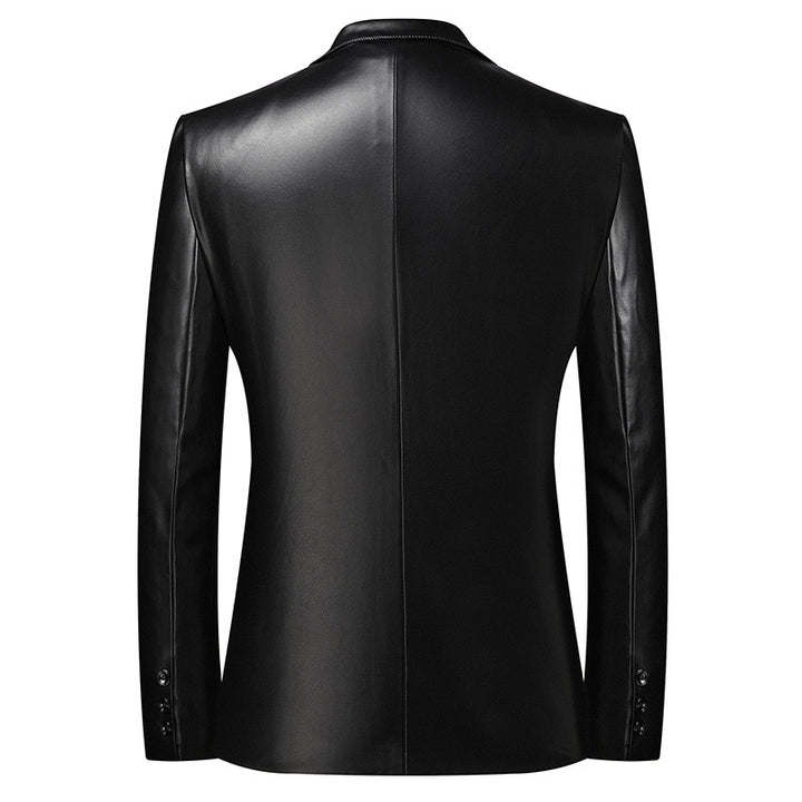 Herren Elegantes Leder-Sakko im Blazer-Cut mit feiner Glattleder-Optik – Tianoro