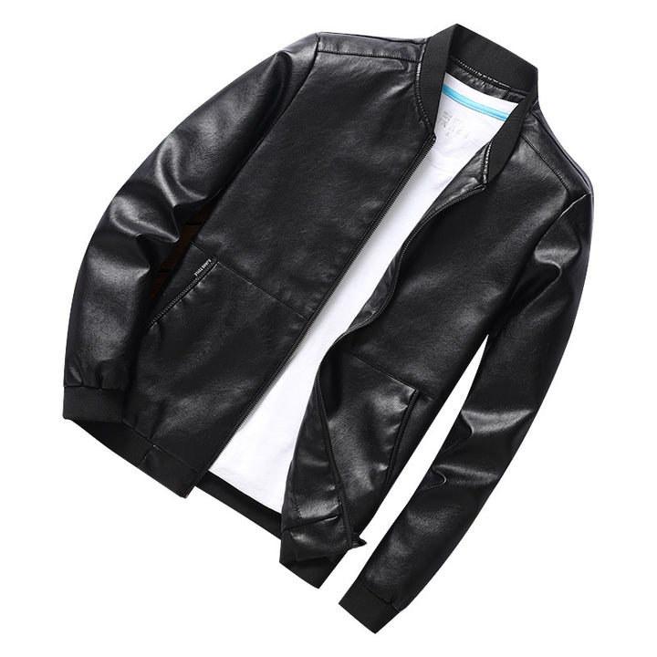 Herren elegante Kunstlederjacke mit modernem Schnitt und praktischen Taschen Echoarchiv