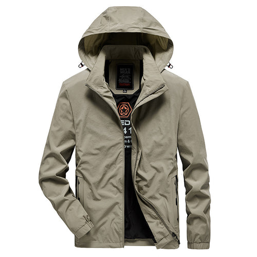 Herren Atmungsaktive Softshelljacke mit verstellbarer Kapuze und verdecktem zweiwegigen Reißverschluss Echoarchiv