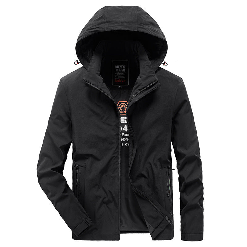 Herren Atmungsaktive Softshelljacke mit verstellbarer Kapuze und verdecktem zweiwegigen Reißverschluss Echoarchiv
