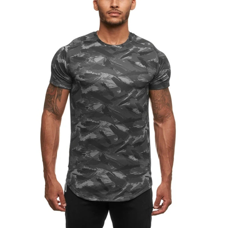 Herren Sport T-Shirt aus atmungsaktivem Funktionsmaterial mit modernem Camouflage-Design Echoarchiv