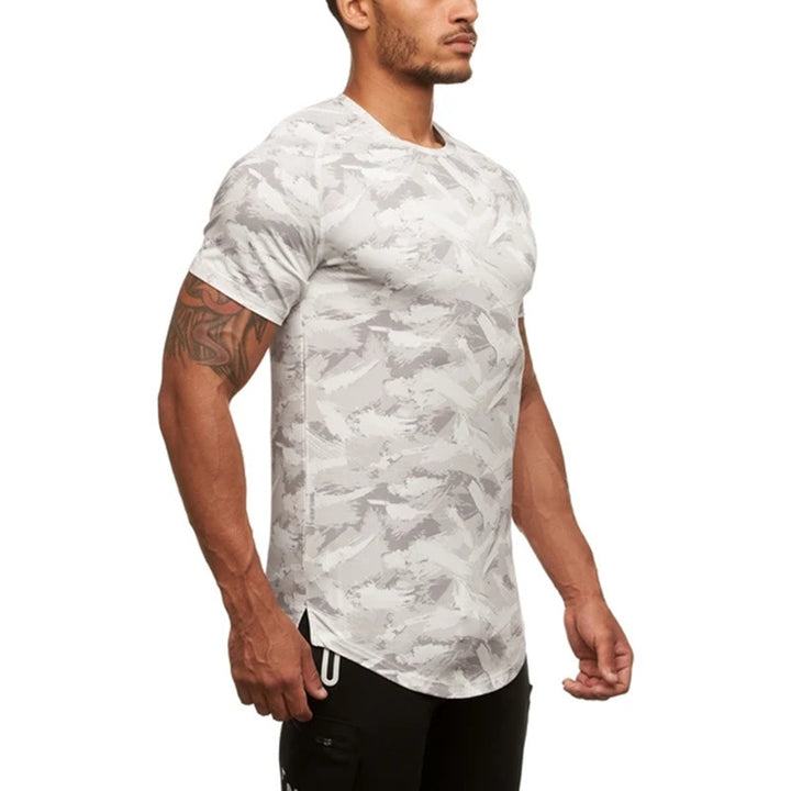 Herren Sport T-Shirt aus atmungsaktivem Funktionsmaterial mit modernem Camouflage-Design Echoarchiv
