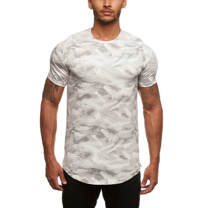 Herren Sport T-Shirt aus atmungsaktivem Funktionsmaterial mit modernem Camouflage-Design Echoarchiv