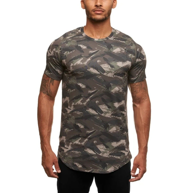 Herren Sport T-Shirt aus atmungsaktivem Funktionsmaterial mit modernem Camouflage-Design Echoarchiv