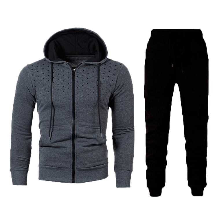 Herren Sportliches Hoodie- und Trainingshose-Set mit atmungsaktiven Einsätzen und modischem Design Echoarchiv