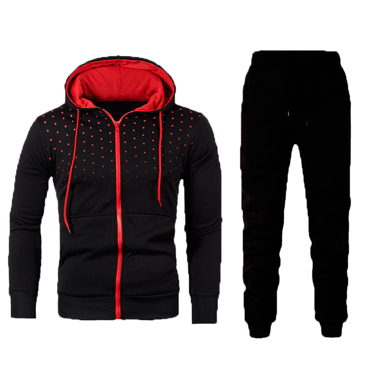 Herren Sportliches Hoodie- und Trainingshose-Set mit atmungsaktiven Einsätzen und modischem Design Echoarchiv