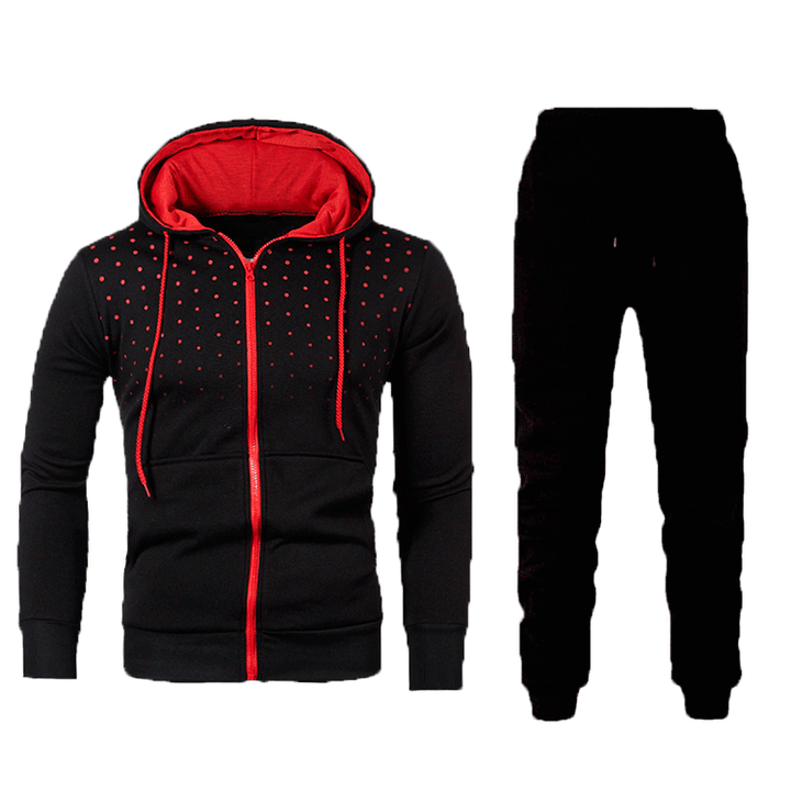 Herren Sportliches Hoodie- und Trainingshose-Set mit atmungsaktiven Einsätzen und modischem Design Echoarchiv