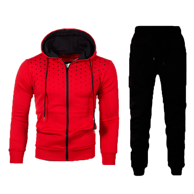 Herren Sportliches Hoodie- und Trainingshose-Set mit atmungsaktiven Einsätzen und modischem Design Echoarchiv
