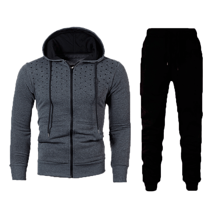 Herren Sportliches Hoodie- und Trainingshose-Set mit atmungsaktiven Einsätzen und modischem Design Echoarchiv