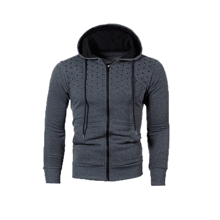 Herren Sportlicher Kapuzenpullover mit innovativem Lochmuster und praktischem Reißverschluss Echoarchiv