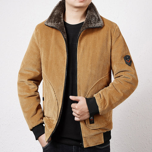 Herren Modische Cordjacke mit Teddyfutter Echo Archiv
