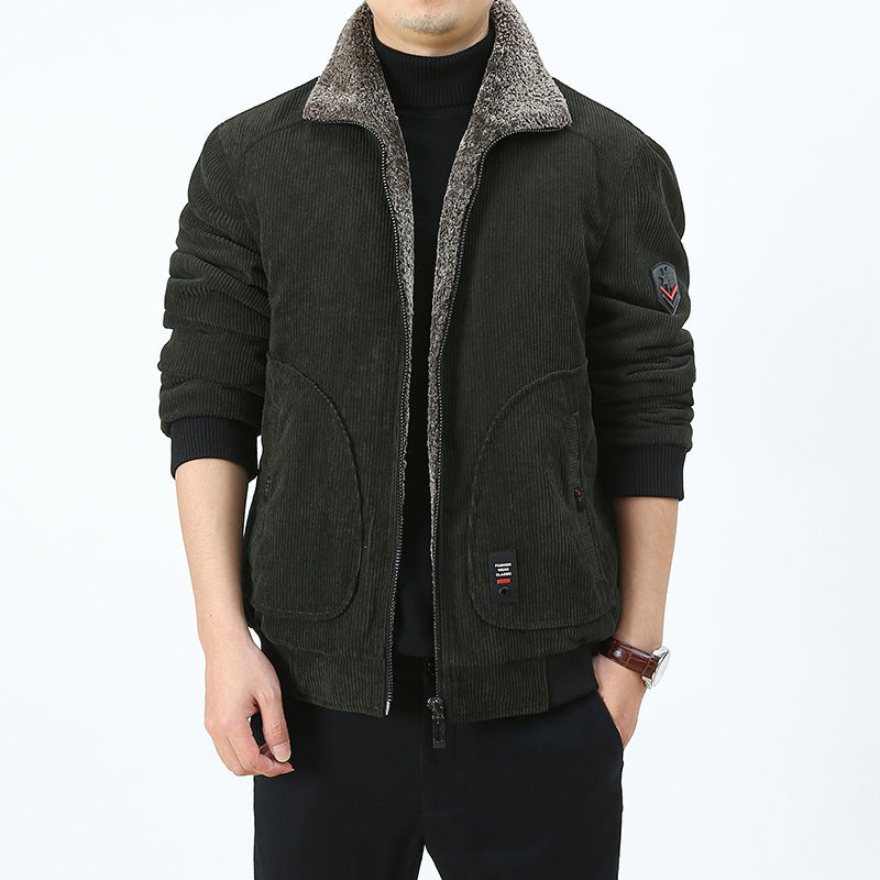 Herren Urbaner und modischer Cord-Overlay-Jacke Echo Archiv