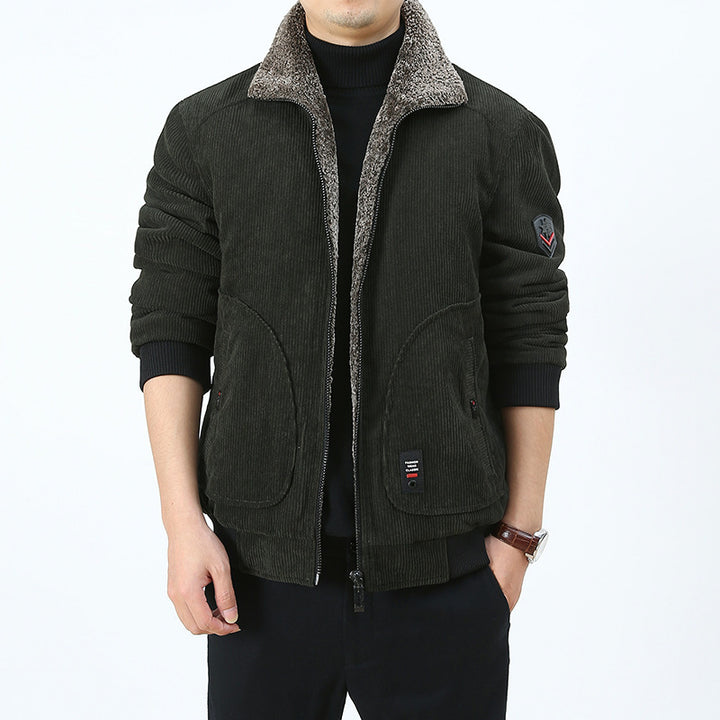 Herren Urbaner und modischer Cord-Overlay-Jacke Echo Archiv