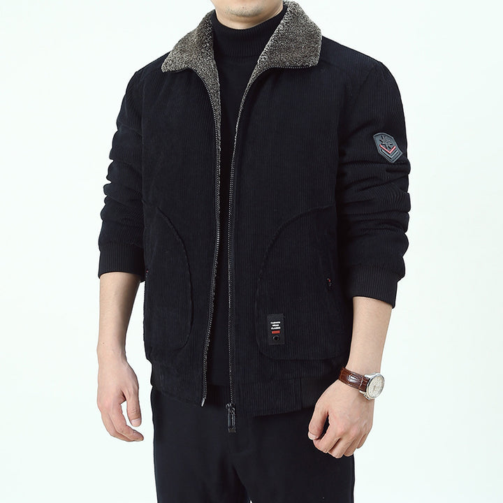 Herren Urbaner und modischer Cord-Overlay-Jacke Echo Archiv