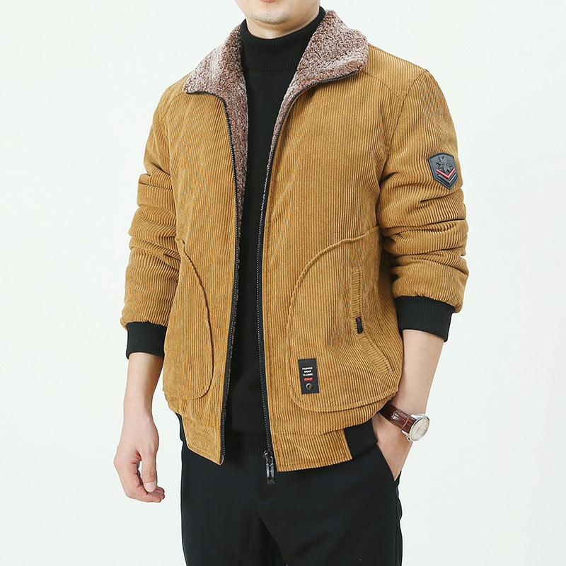 Herren Urbaner und modischer Cord-Overlay-Jacke Echo Archiv