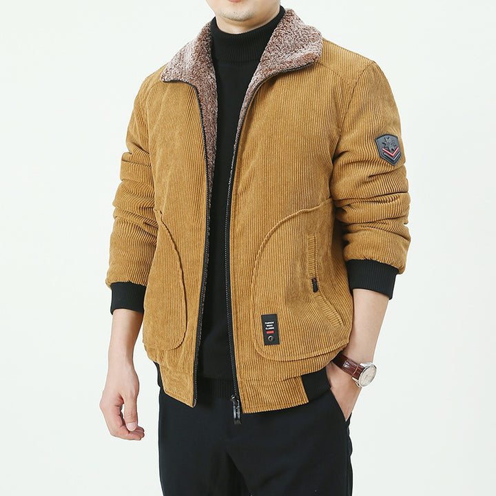 Herren Urbaner und modischer Cord-Overlay-Jacke Echo Archiv