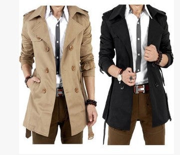 Herren eleganter Trenchcoat mit praktischen Knopfdetails und stilvollen Taschen Echoarchiv
