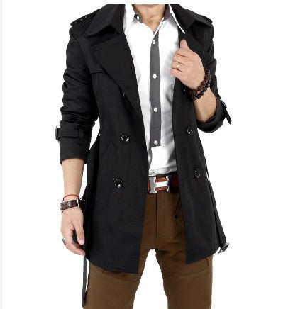 Herren Trendiger Trenchcoat mit doppelter Knopfleiste und praktischen Taschen Echoarchiv