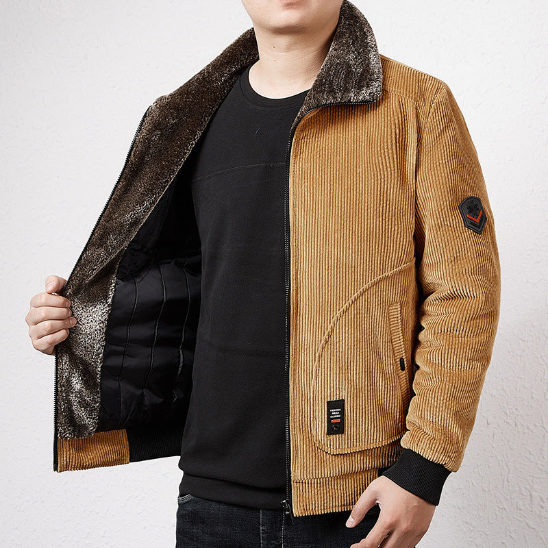 Herren Modische Cordjacke mit Teddyfutter Echo Archiv