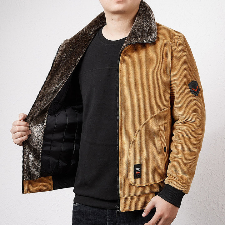 Herren Modische Cordjacke mit Teddyfutter Echo Archiv