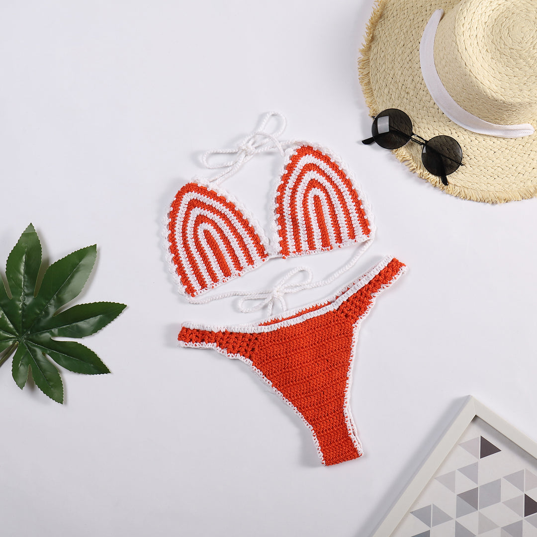 Damen Häkel-Bikini mit kontrastierendem Rand Echo Archiv