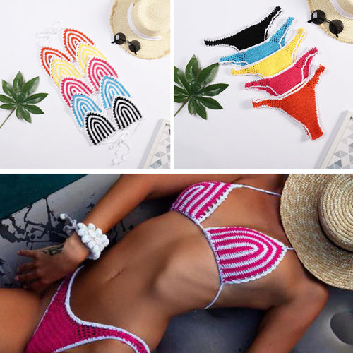 Damen Häkel-Bikini mit kontrastierendem Rand Echo Archiv