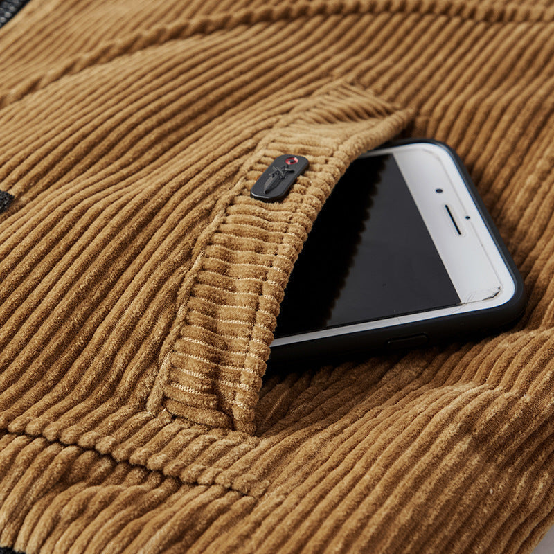 Herren Modische Cordjacke mit Teddyfutter Echo Archiv