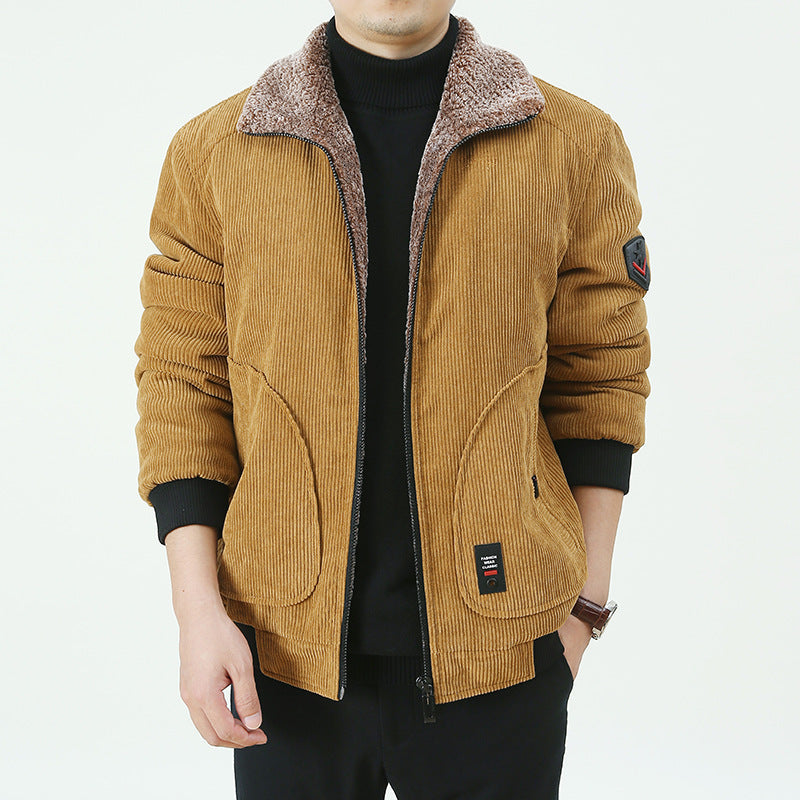 Herren Urbaner und modischer Cord-Overlay-Jacke Echo Archiv