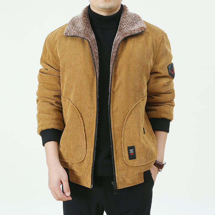 Herren Urbaner und modischer Cord-Overlay-Jacke Echo Archiv