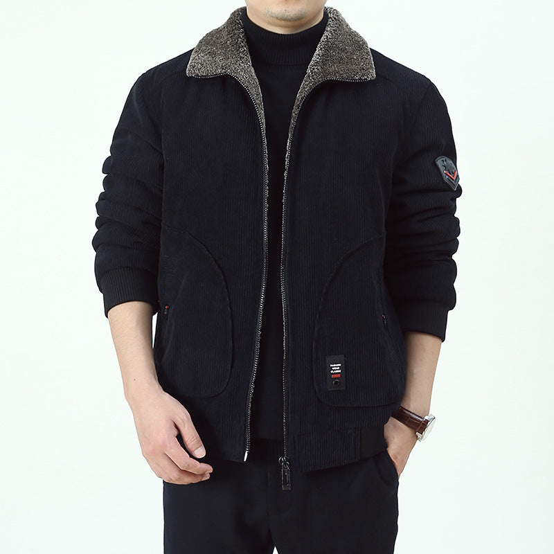 Herren Urbaner und modischer Cord-Overlay-Jacke Echo Archiv
