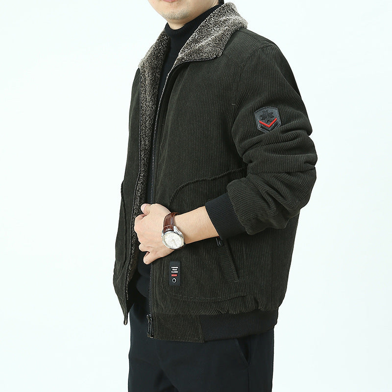 Herren Urbaner und modischer Cord-Overlay-Jacke Echo Archiv