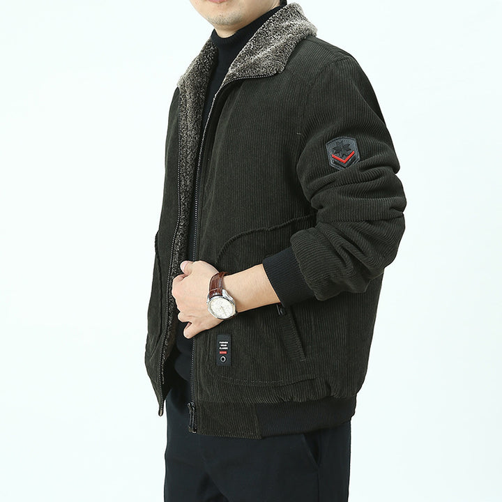 Herren Urbaner und modischer Cord-Overlay-Jacke Echo Archiv