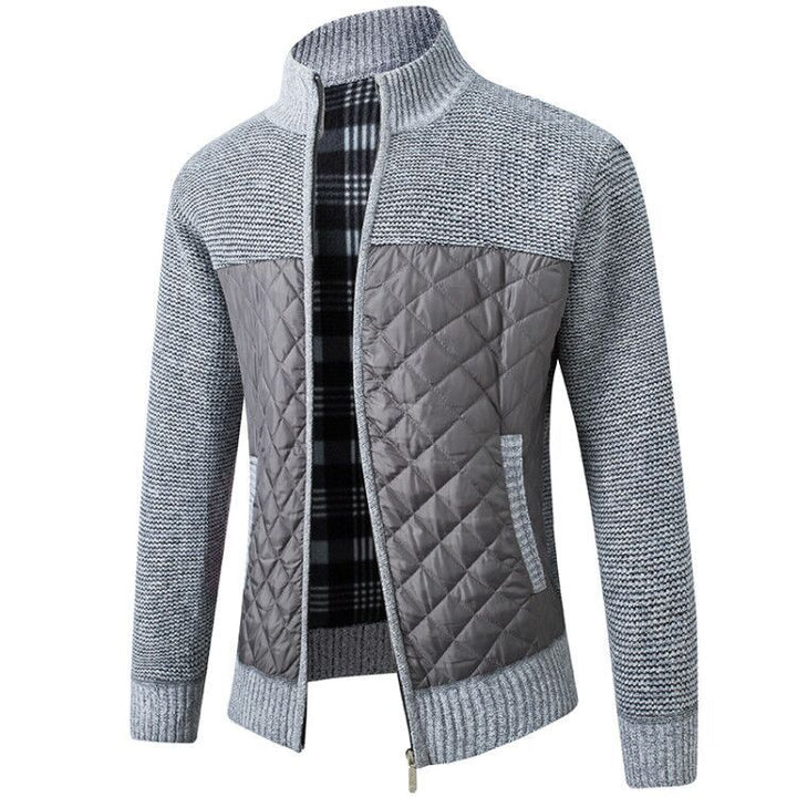 Herren nan gesteppter Strickcardigan mit Stehkragen, Thermofutter und Reißverschluss Echo Archiv