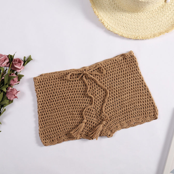 Damen Häkelshorts mit dekorativen Quasten und verstellbarem Bund Echo Archiv