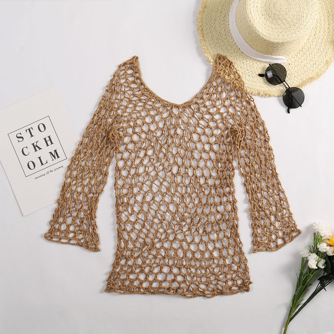 Damen luftiger Häkel-Poncho mit weitem Schnitt Echo Archiv