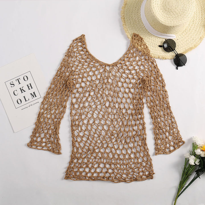Damen luftiger Häkel-Poncho mit weitem Schnitt Echo Archiv