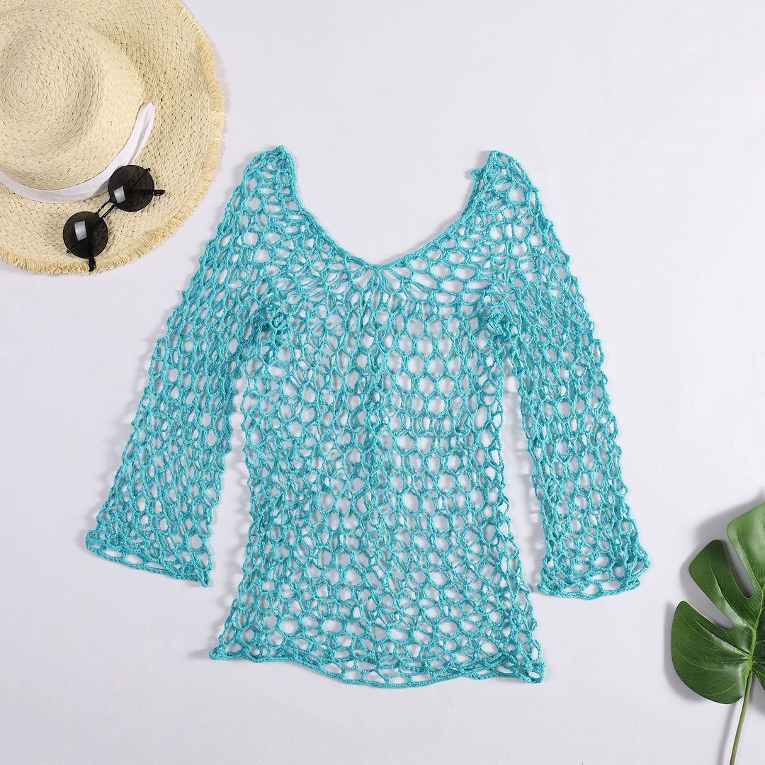 Damen luftiger Häkel-Poncho mit weitem Schnitt Echo Archiv