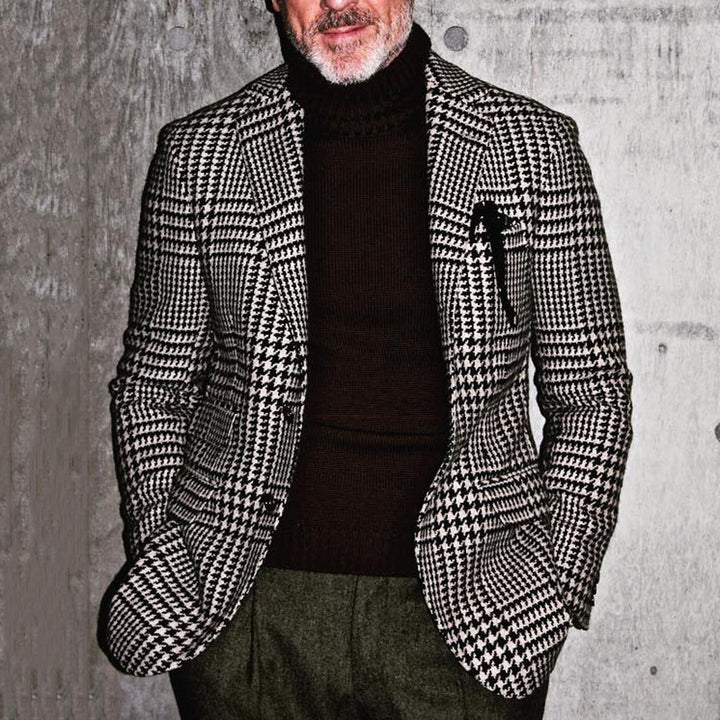 Herren elegante Jacke im Hahnentrittmuster Echoarchiv