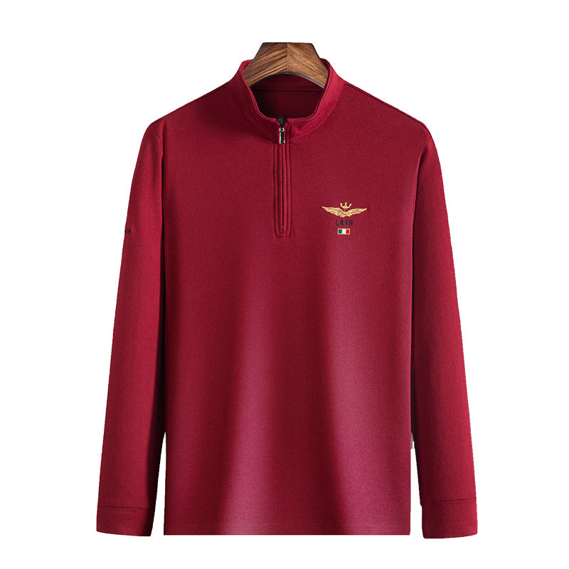 Herren eleganter Stehkragenpullover mit Reißverschluss Echoarchiv