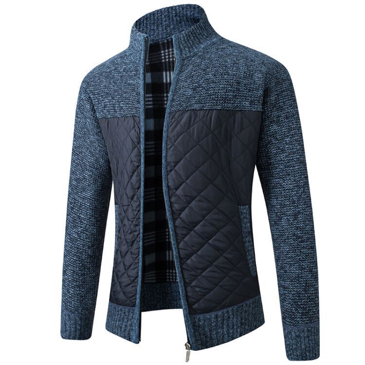 Herren nan gesteppter Strickcardigan mit Stehkragen, Thermofutter und Reißverschluss Echo Archiv