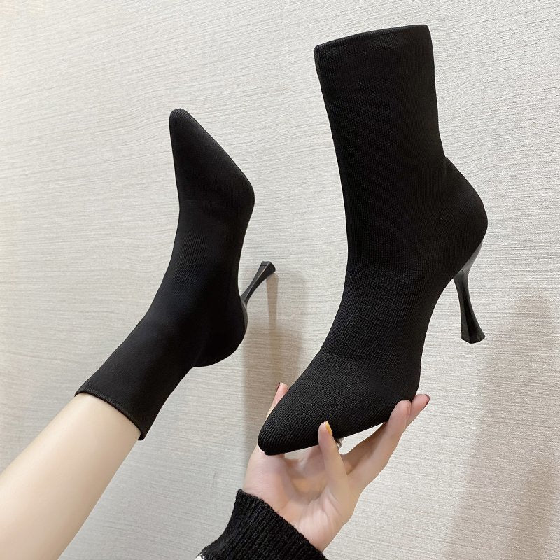 Damen nan Stretch-Sock-Boots mit schlankem Stiletto-Absatz und spitzer Zehenpartie Echo Archiv