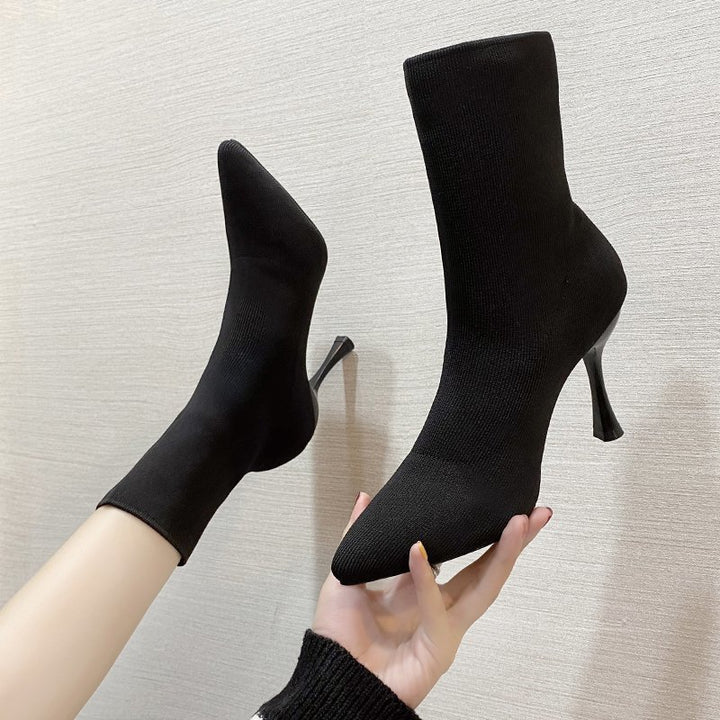 Damen nan Stretch-Sock-Boots mit schlankem Stiletto-Absatz und spitzer Zehenpartie Echo Archiv