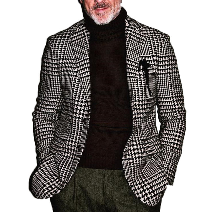 Herren elegante Jacke im Hahnentrittmuster Echoarchiv