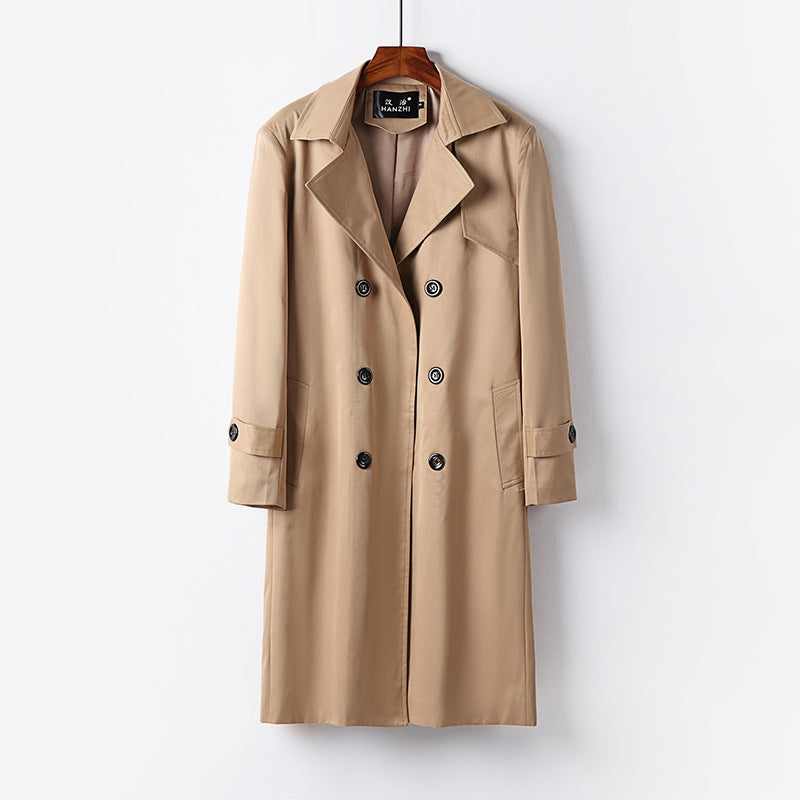 Herren Trenchcoat-Mantel mit doppelter Knopfleiste Taillengürtel und klassischem Revers Echoarchiv