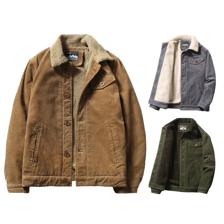 Herren Bequeme Cordjacke mit Teddyfutter Echo Archiv