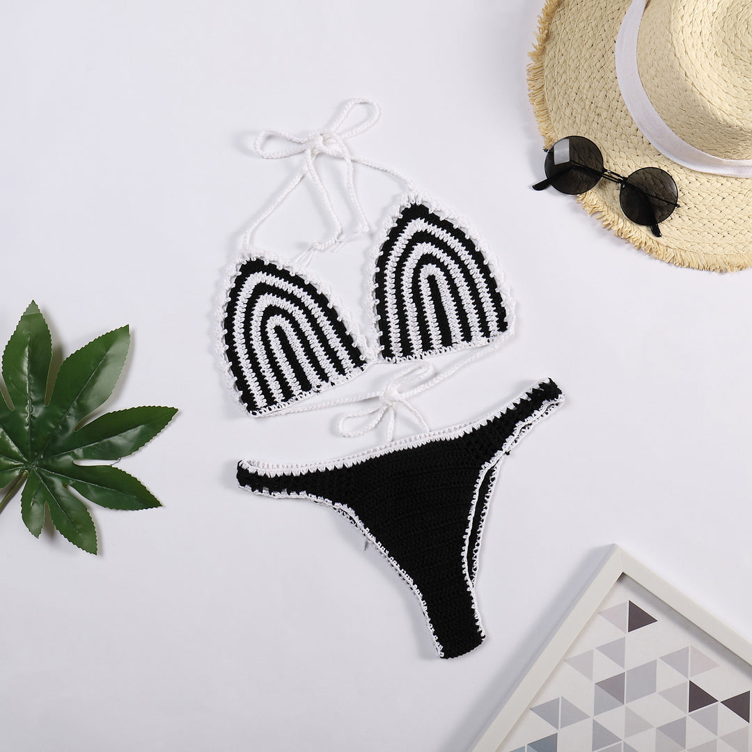 Damen Häkel-Bikini mit kontrastierendem Rand Echo Archiv