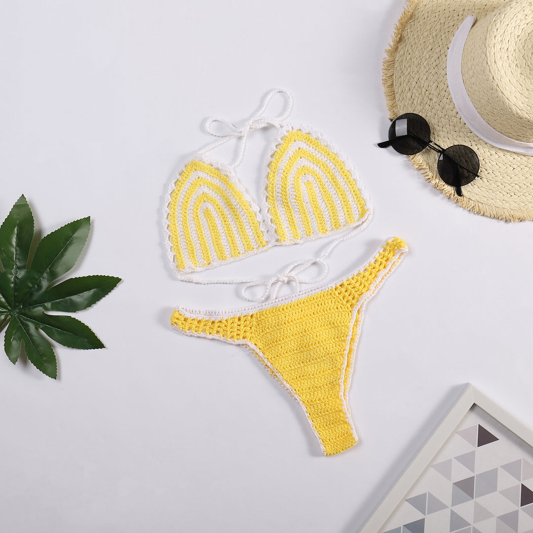 Damen Häkel-Bikini mit kontrastierendem Rand Echo Archiv