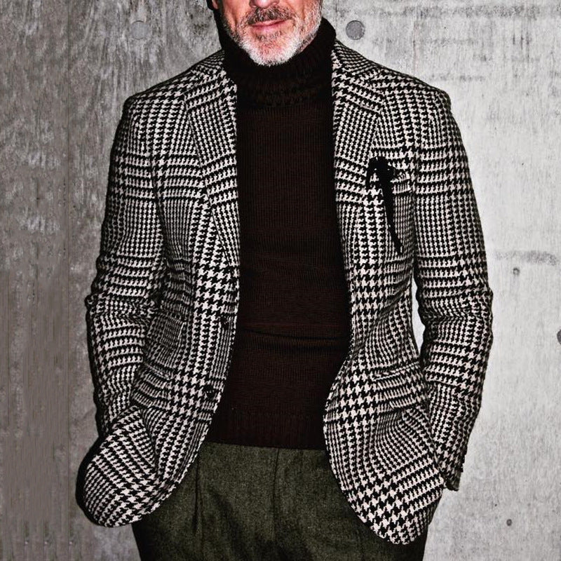 Herren elegante Jacke im Hahnentrittmuster Echoarchiv