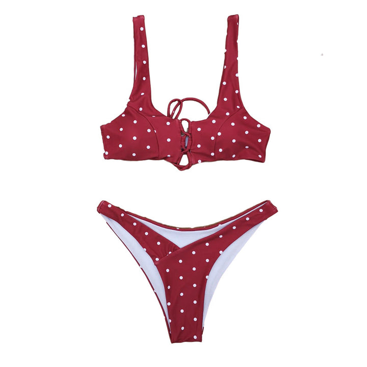 Damen Triangel-Bikini mit verspieltem Punkte-Design und anpassbarem Trägersystem Echo Archiv